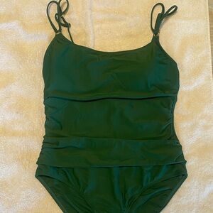 Ellen Tracy Forest Green One-Piece Swimsuit